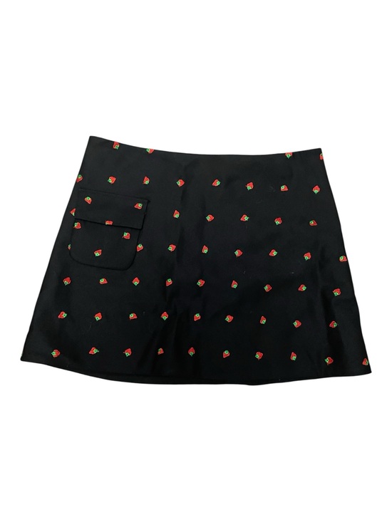 Zara Dresses & Skirts - Zara x Stephano Pilati Women NWT Black Mini Skirt Size M Black Red  Strawberries